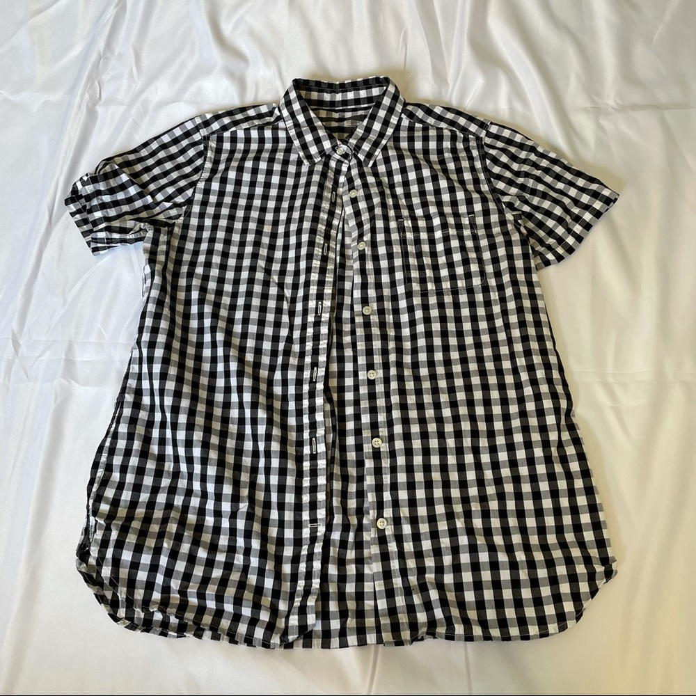 Muji Gingham Short Sleeved Button Up
